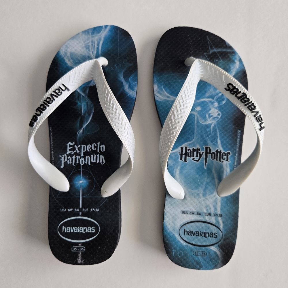 BOGO Havaianas Blue and White Harry Potter Flip Flops